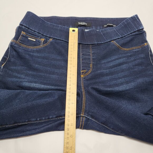 Nine West Jeans Womens Size 8 Heidi Pull On Skinny Crop Stretch Pockets Darkwash - Picture 15 of 16
